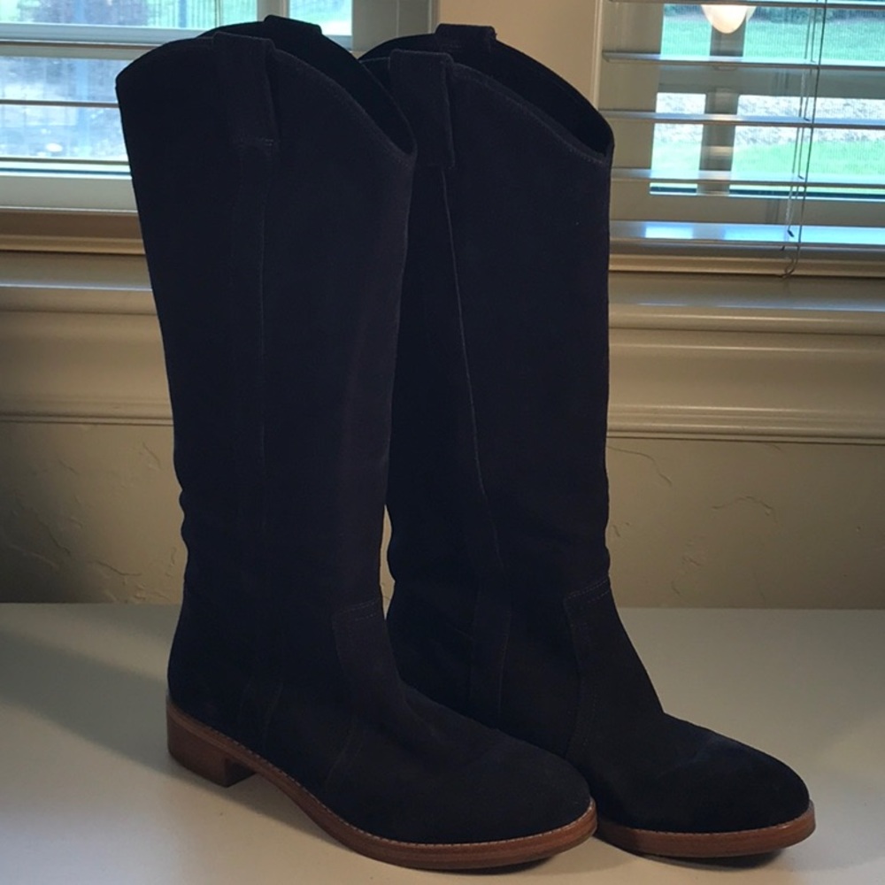 Via Spiga Gillian Midnight Suede Knee High Boot - Size 8.5.